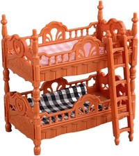 Ausi 1:12 Wooden Dollhouse Bunk Bed Miniature Furniture Set Doll Bunk Bed for D