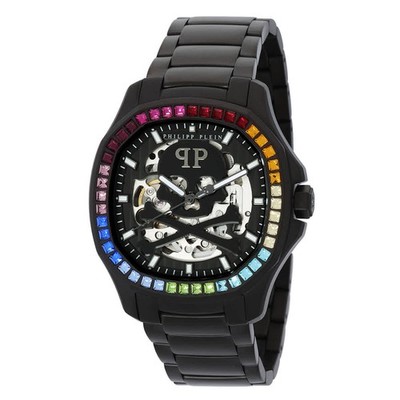Philipp Plein PWRAA0823 Skeleton Spectre Black Dial 42 mm Men's Watch New