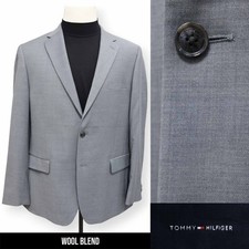 TOMMY HILFIGER mens solid gray WOOL BLEND sport coat suit jacket blazer 44 R