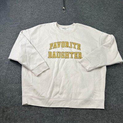 FAVORITE DAUGHTER Collegiate Sweatshirt Women's Size 2XL Stone Dijon