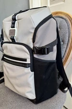 Tumi Alpha Bravo Reserve Laptop Backpack Chalk with Water Resistant Cover