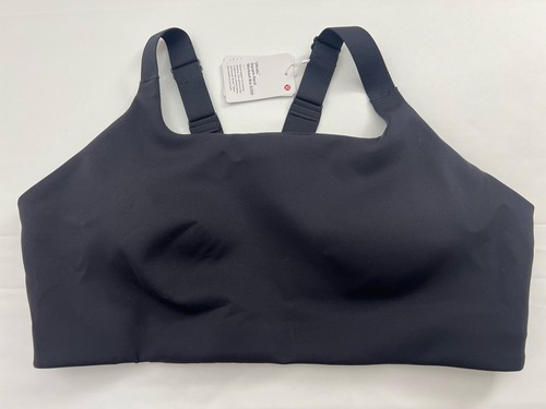 NWT Size 12 Lululemon Ultralu Square Neck Workout Bra D/DD Cup BLK Black
