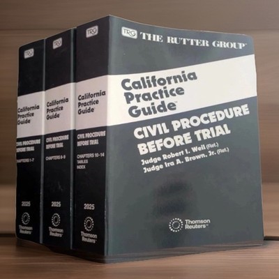 Civil Procedure Before Trial   Rutter California Practice Guide 2025 BRAND NEW