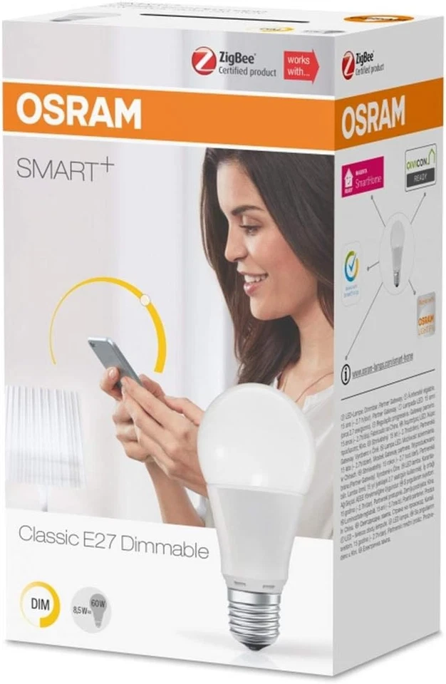 OSRAM Smart+ LED, Zigbee Lampe Mit E27 Sockel, Warmweiß, Dimmbar, Direkt Kompati - Bild 4 von 4