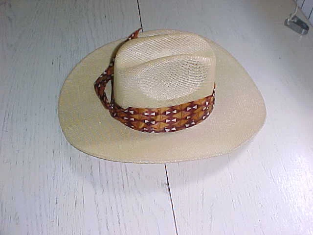 Vintage Je-Sal Straw Hat Size Small 6 3/4 54 cm 21 1/4" Cowboy Western USA  - Image 2 of 4