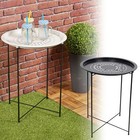 Folding Metal Bistro Coffee Table Round Patio Side Table for Indoor/Outdoor Use