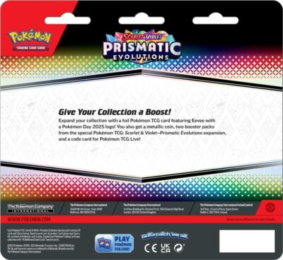 NEW Pokemon TCG Prismatic Evolutions Blister 2 Pack + Eevee