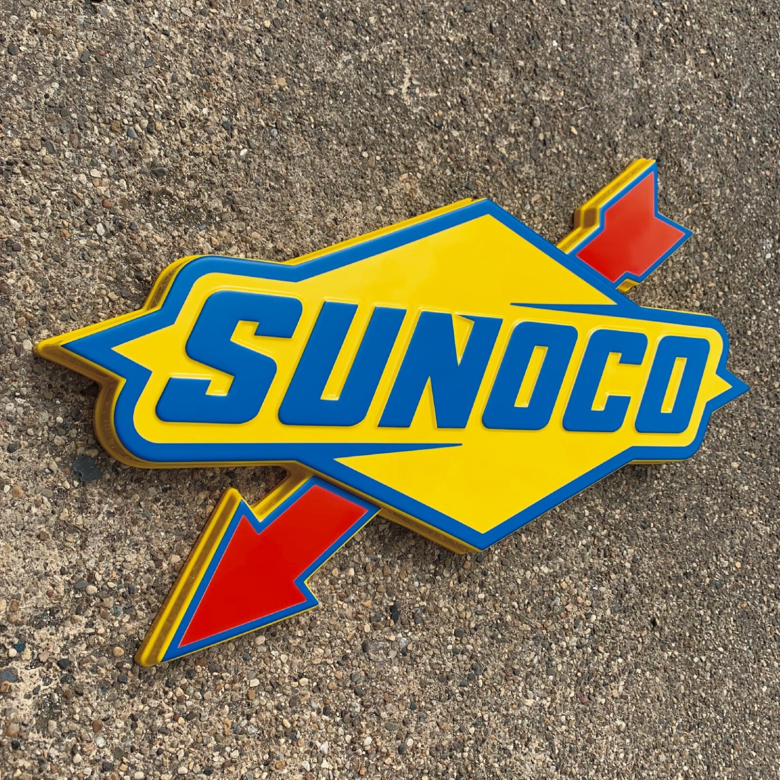 Sunoco illuminated led garage wall sign petrol gas & oil petroliana automobilia