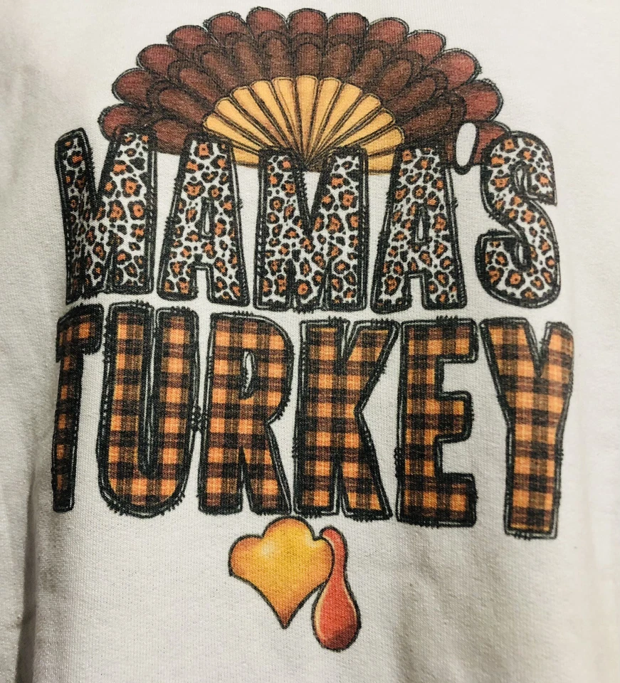 Moletom feminino Mama’s Turkey xadrez manchas de leopardo tamanho médio novo sem etiquetas - Imagem 2 de 4