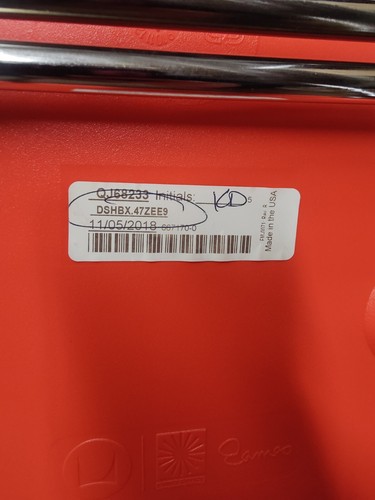 Herman Miller Eames Molded Plastic Red/Orange Counter Stool 2018 Glides - Picture 7 of 10