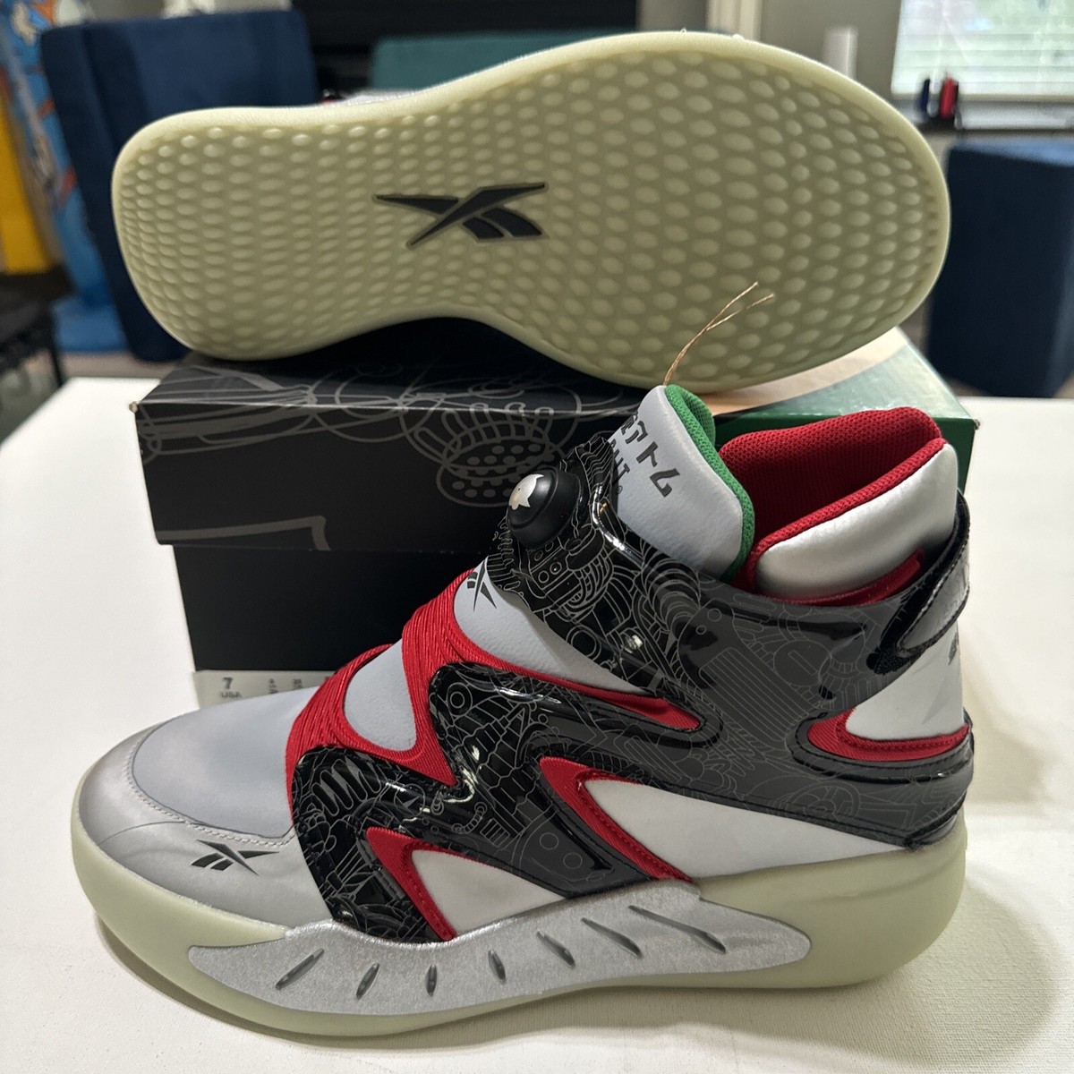 BAIT X ASTRO BOY Instapump Fury Zone US 7 Mens Reebok Silver Black
