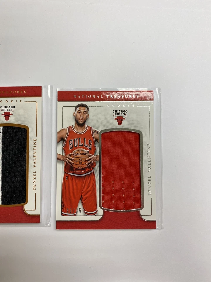 2016-17 National Treasures Denzel Valentine Rookie Jumbo Materials LOT (2) - Image 4 of 4