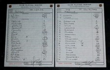 BUFFALO SABRES NASHVILLE PREDATORS JAN 2003 SIGNED LINEUP CARDS VOKOUN WIN