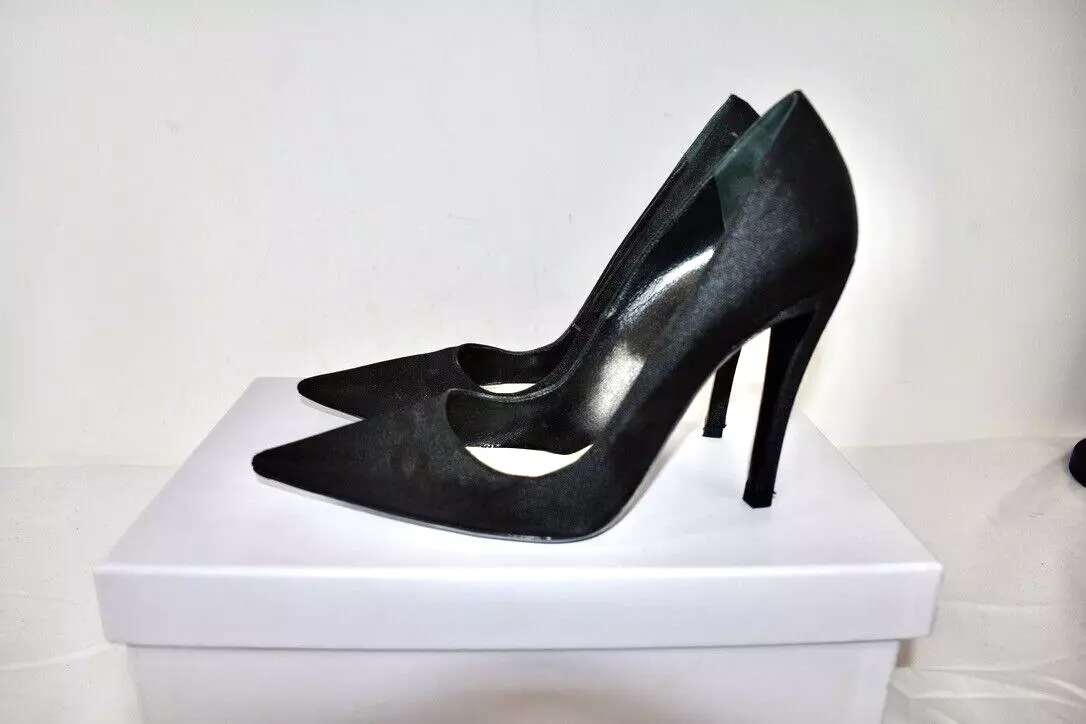 Chaussures en cuir satiné noir DIOR taille 37,5   7,5 M en vente neuves