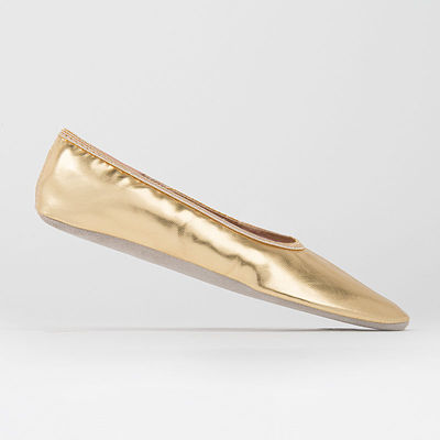 Rumpf Bauchtanz R0051 gold Gymnastik Turn Ballett Schläppchen Ledersohle NEU