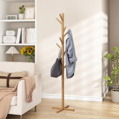 148cm Kinder Kleiderständer aus Holz Garderobenständer Garderobe mit 8 Haken