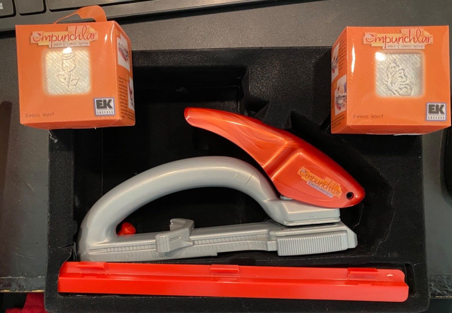 Empunchlar Punch and Emboss System Scrapbooking Embossing w/ Flower & Butterfly eBay