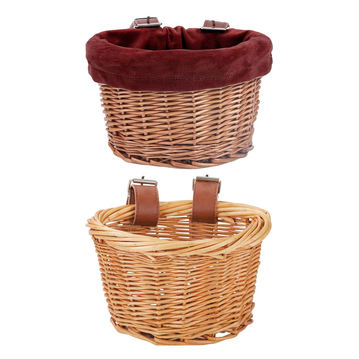 Rattan Bicycle Front Basket Handwoven Kid Adult Bike Handlebar Carrier Bag