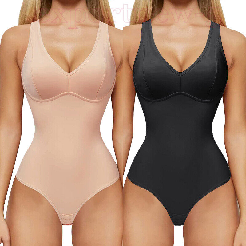 Thong Low Back Seamless Bodysuit Shapewear For Women Tummy Control Slimming  Sheath Push Up Abdomen Body Shapers Tank Tops