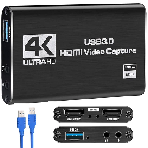 USB 3.0 4K Video Capture Card HDMI Loop-Out Adapter für PS5/Switch/Kamera/PC/OBS - Bild 12 von 13