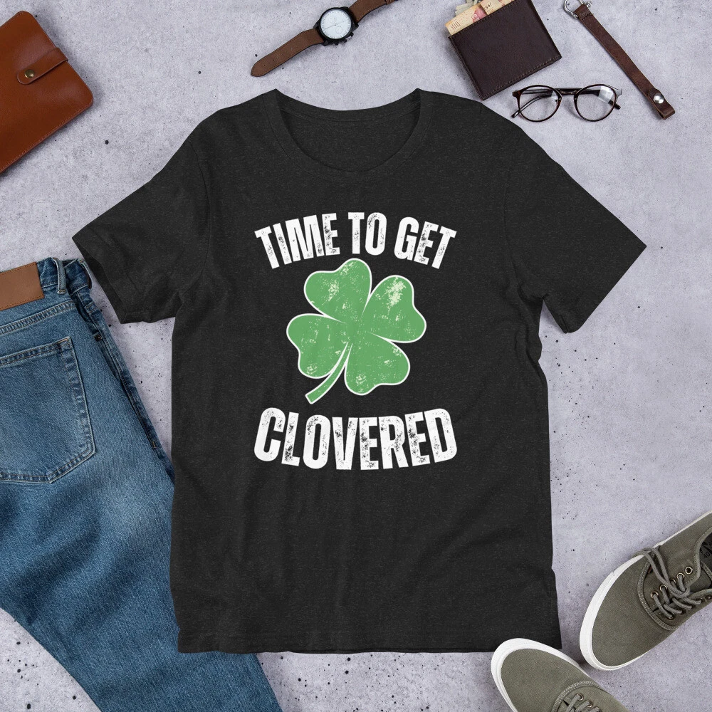 St Patrick's Day 2025 Time to Get Clovered Funny Drinking t-shirt