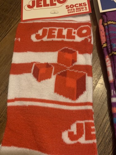 NEW Odd Sox Pop Tarts Purple & Red Jello Crazy Funny Novelty Crew Socks Set Of 2 - 第 4/6 張圖片