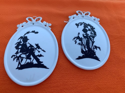 HANDARBEIT Germany White Bisque Porcelain Silhouette Wall Art Edelweiss ❤️sj7m - Picture 7 of 9