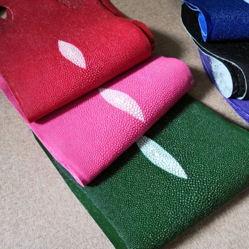 Real Polished Stingray Shagreen Fish Skin Leather Soft Hide Pelt Various colors - Picture 7 of 26
