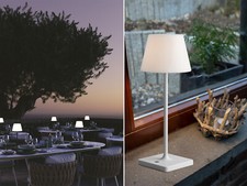 Bezprzewodowe lampy stołowe LED na parapet zewnętrzny, gniazdo USB bez zasilania z baterią