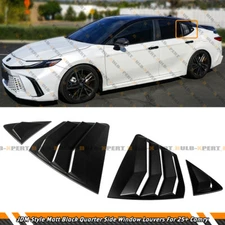 For 2025-26 Toyota Camry JDM Matte Black Quarter Panel Side Window Louver Cover
