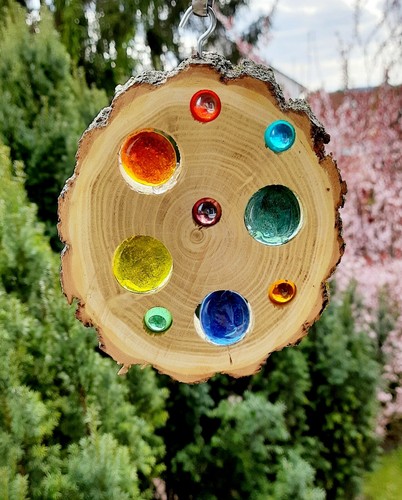 Sonnenfänger Lichtfänger "Robinienholz" Deko Garten Balkon eBay