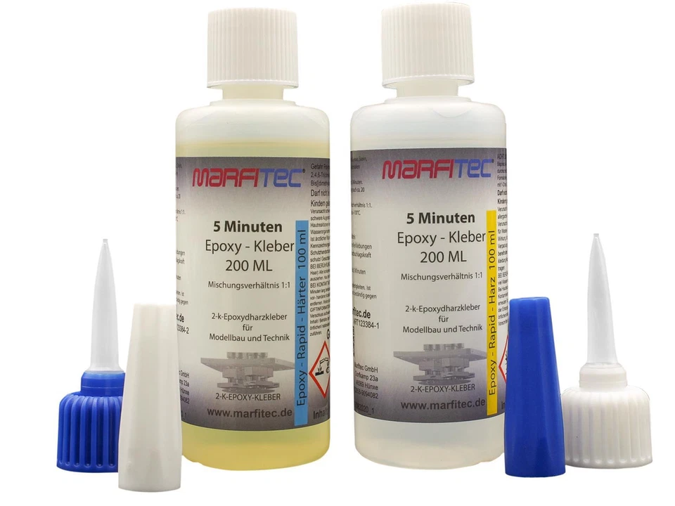 Marfitec 5-Minuten-Epoxy 200 ml (Epoxidharz 100ml, Epoxidhärter 100ml) - Bild 4 von 4