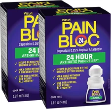 Painbloc24 Arthritis Pain Relief Roll on — Maximum Strength Capsaicin 0.25% to B