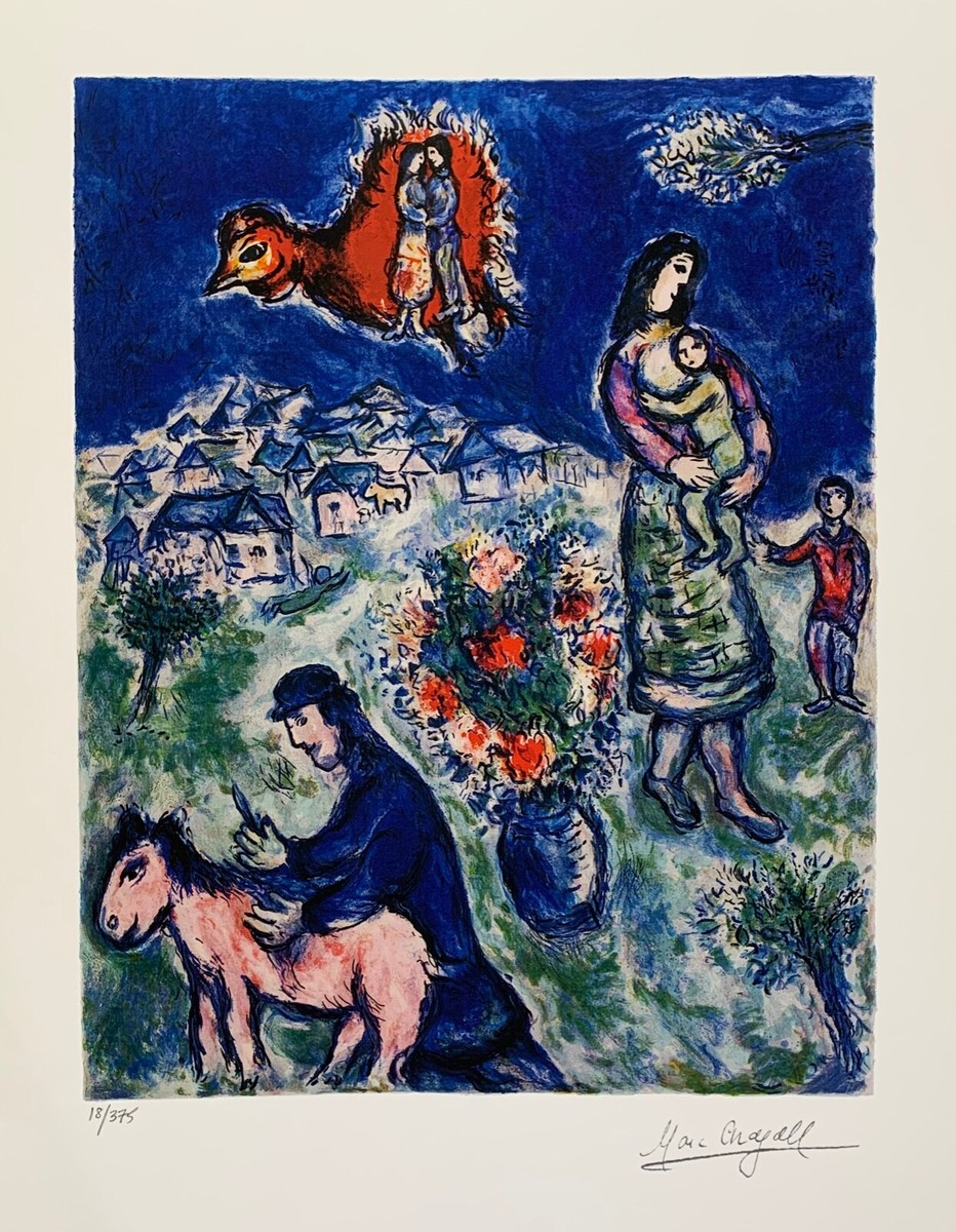 Marc Chagall SUR LA ROUTE VILLAGE Limited Edition Facsimile Signed
