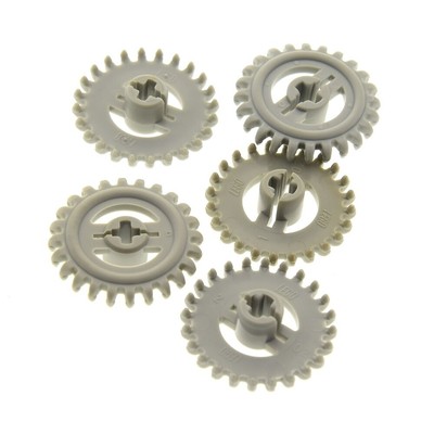 5x Lego Technic Zahnrad alt-hell grau 24 Zacke kurz Punkt 8456 5580 3650a