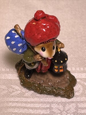 Wee Forest Folk M-211 Wanderlust, Green Jacket, Red Had, Blue Bag