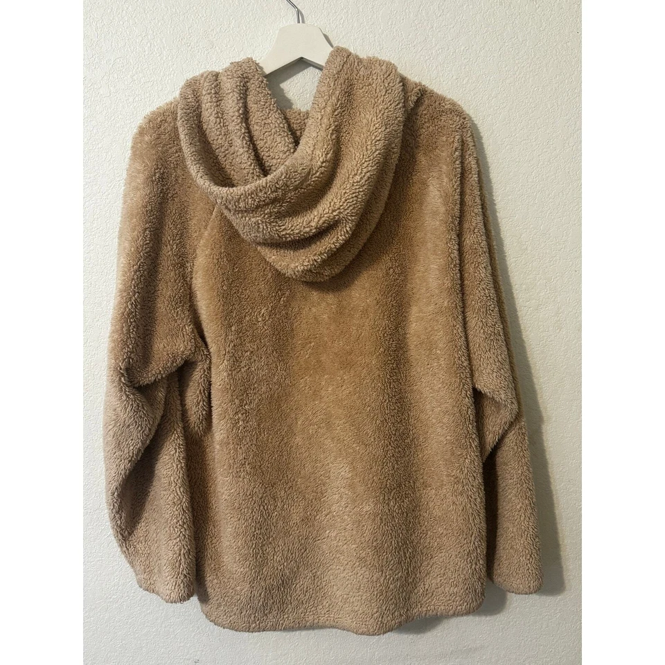 Moletom com capuz feminino rosa estilo Sherpa bronzeado tamanho G - Imagem 2 de 4