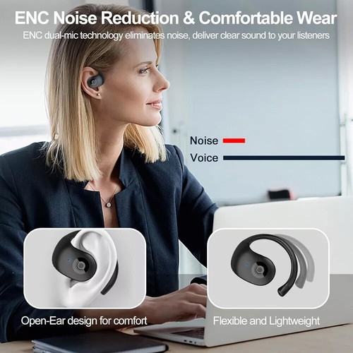 Słuchawki bezprzewodowe z zaczepem na ucho Bluetooth 5.4 do iPhone'a Android Stereo TWS Słuchawki douszne - Zdjęcie 7 z 25