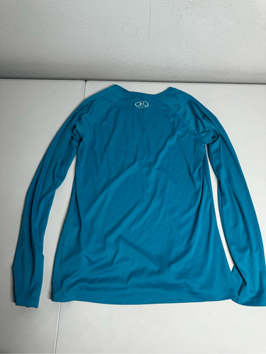 Under Armour Logo Y L Long Sleeve Loose Electric Blue Shirt - Picture 9 of 12