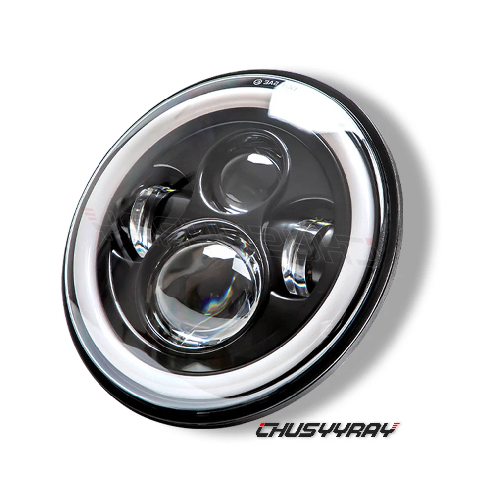 LED headlight for Suzuki Intruder 1400 - Round motorcycle optics approved