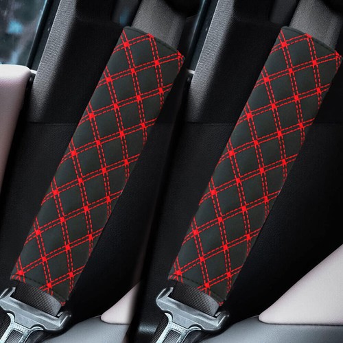 2 Protège-ceintures De Sécurité Auto – Coussins épaule Rembourrés Rouge à Scratch