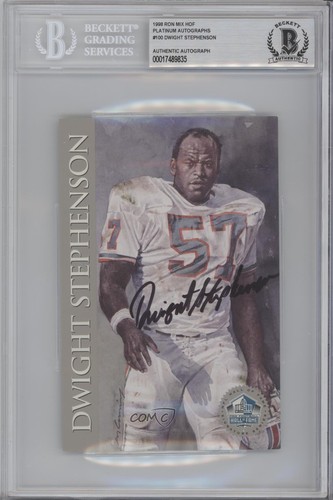 BAS 1998 Ron Mix Hall of Fame Platinum /2500 Dwight Stephenson BGS Authentic HOF