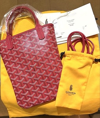 Goyard Iris Poitier Mini Hand Bag Fuchsia Floral Crossbody Purse