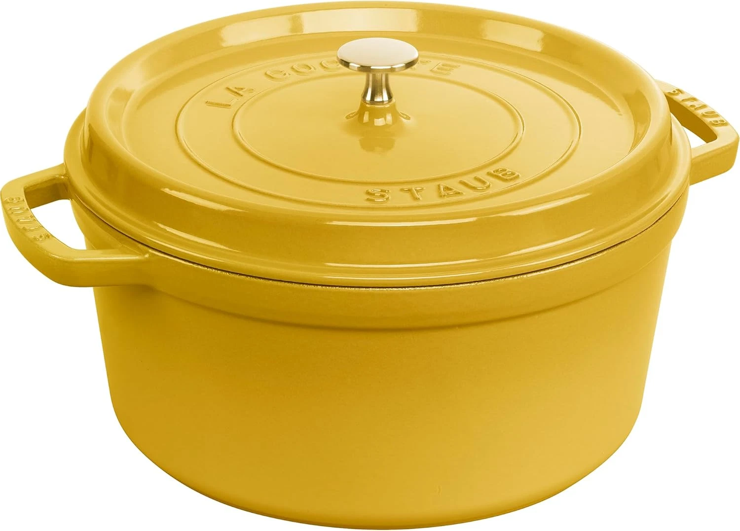 French Cast Iron 7-Quart Cocotte Dutch Oven in Citron - Serves 7-8