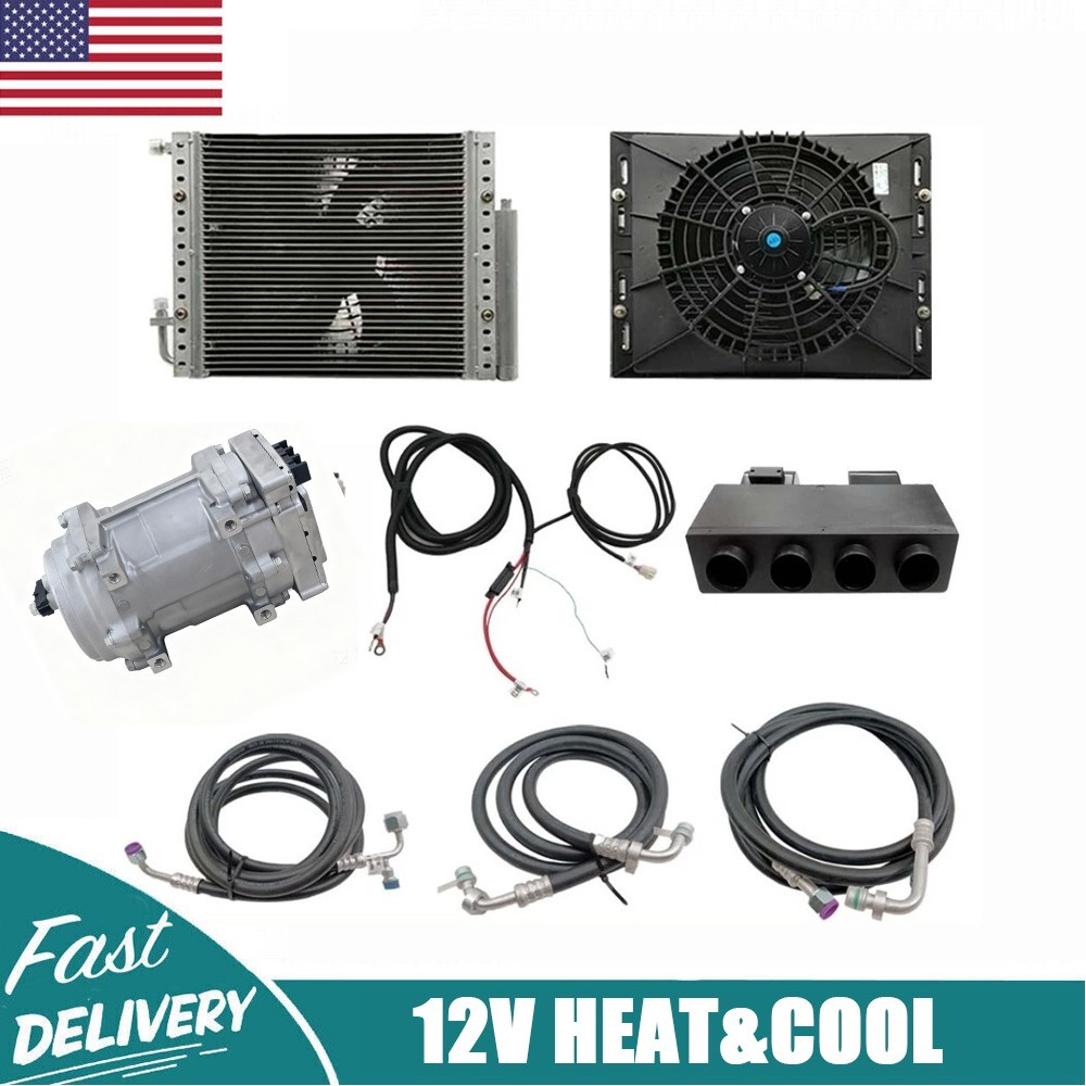 Underdash Heat&Cool 12V Air Conditioner Universal Electric AC Unit for Car Van