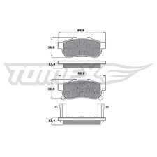 Satz Bremsbeläge 24248998 Bremsklötze hinten für Honda CRX 3 EH Jazz 2 GD GE