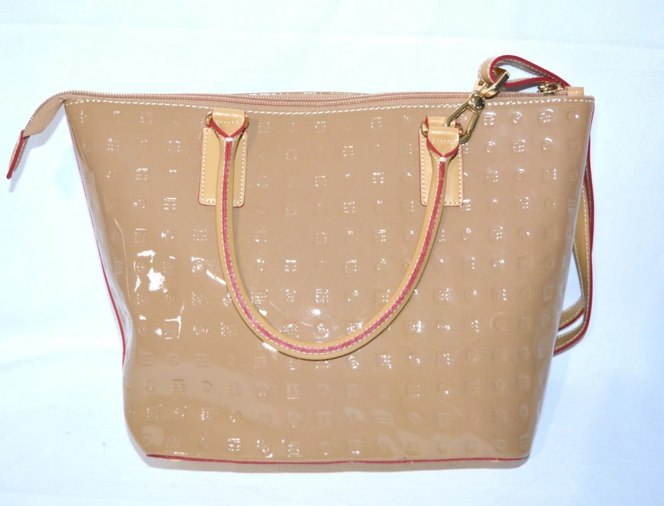 ARCADIA Convertible Tote Crossbody Leather Satchel Bag Patent Purse Italian - Image 4 of 4