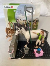 schleich tier pferde farm life waschplatz 42104 komplett mit Pferd Reiterin OVP