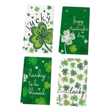 Shamrock Heart Lucky Happy St. Patrick's Day Kitchen Towels Dish Towels,