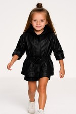 Kids Unixes Genuine Soft Leather Jacket Outerwear 3/4 Jacket Zip Out Hood